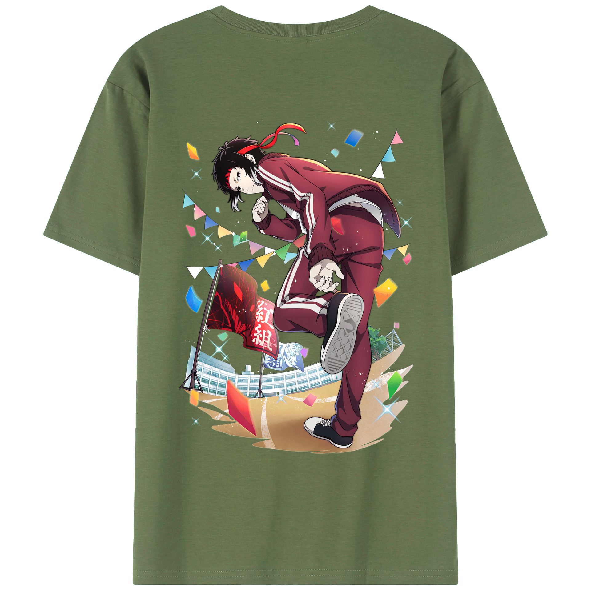 （画像用） 文豪ストレイドッグス Bungo Stray Dogs 綿100％ メンズ半袖Tシャツ（バックプリント） 通気性